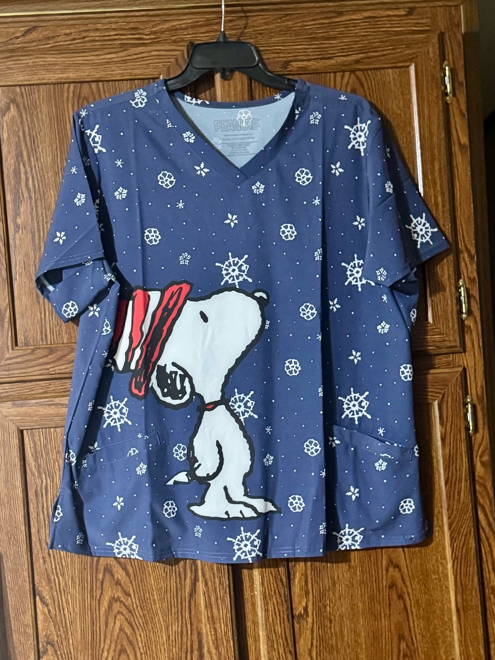 Peanuts Navy Blue Snoopy Holiday Short Sleeve Kids Top